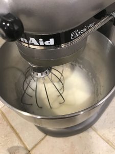 Meringue in mixer